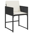 thumbnail image 4 of vidaXL 9 Piece Patio Dining Set with Cushions Black Poly Rattan, 4 of 8