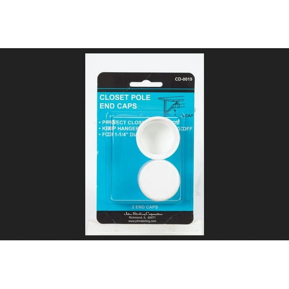 Knape & Vogt John Sterling CD-0019 Closet Pole End Caps, White