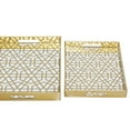 thumbnail image 5 of CosmoLiving by Cosmopolitan 14", 16"W Gold Plastic Mirrored Geometric Tray, 2-Pieces, 5 of 10