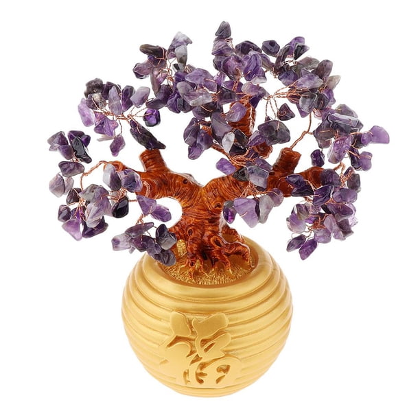 Árbol de Cristal Feng Shui Decoración para Hogar - Púrpura Hugo Árbol de cristal Bonsai