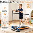 thumbnail image 6 of Kids Manual Treadmill, Fixed 10% Incline Non-Powered Walking Pad, Max 220lbs Capacity with Handrail & Display Screen, Eco-Friendly Manual Walking Running Machine for Home, 6 of 7