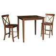 thumbnail image 3 of International Concepts 36" x 36" Counter Height Dining Table with 2 X-Back Stools, 24" Seat Height - 3 Piece Dining Set, 3 of 3