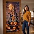 thumbnail image 4 of Halloween Ghost Door Cover, Easy to Hang Halloween Door Curtain, Halloween Wall Door Decoration for Party, Spooky Ghost Hanging Decor for Indoor Outdoor Holiday, 35 X 72 in, C, 4 of 7