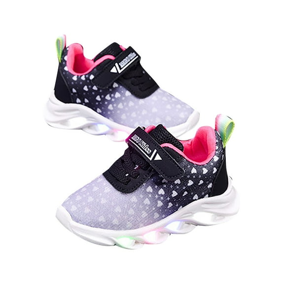 Fozruso Girls Sneakers For Toddlers Light Up Walking Shoes Non Slip Comfortable Breathable Casual Outdoor Play Shoes For Age 1 6 Breathable Sneakers,Sizes 5(12-18 Months)