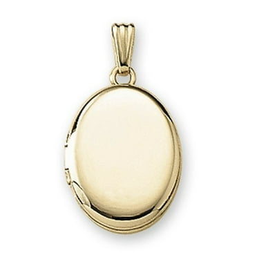 Picturesongold.Com 14K Yellow Gold Filled Small Oval Unisex Adult Locket Necklaces with Chain - 1/2 inch x 2/3 inch