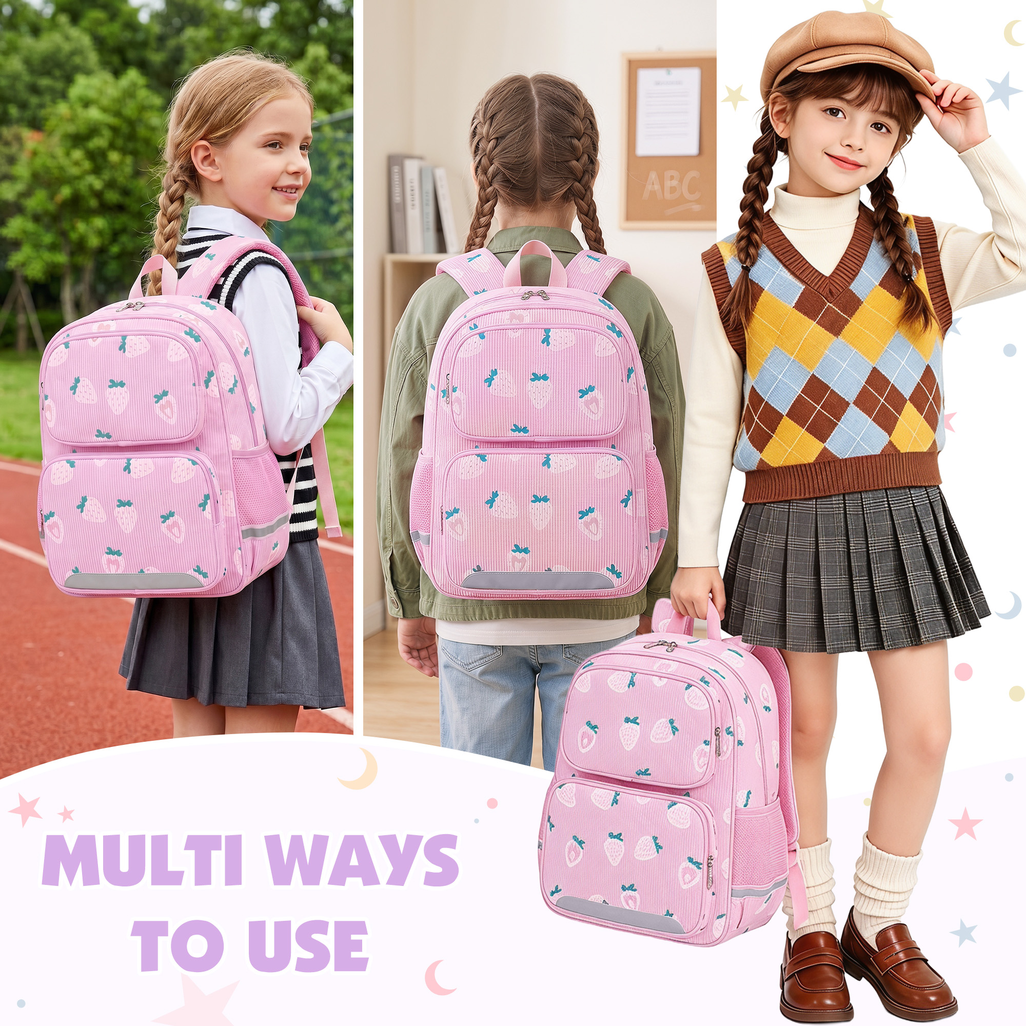 DAKIMOE Corduroy Toddler Backpack for Kids photo 4
