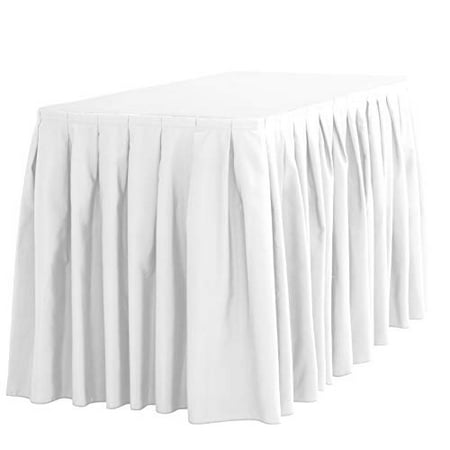 

LinenTablecloth 21 ft. Accordion Pleat Polyester Table Skirt White