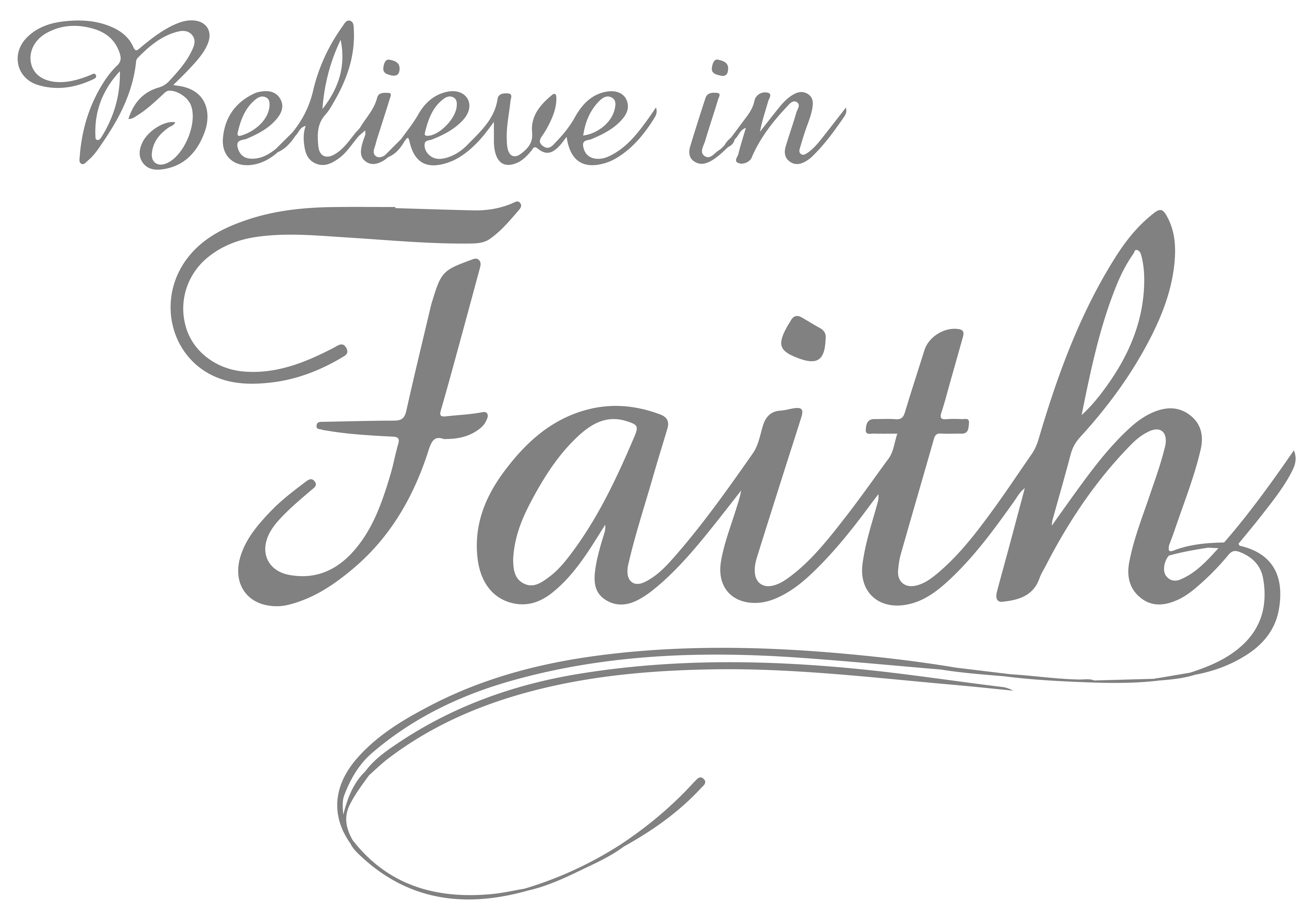 Believe in faith Vinyl Decal Sticker Quote Large Gray
