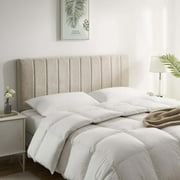 Virtu Upholstered Queen Headboard No Tools Required Peel and Stick Bed Headboard Only, Beige