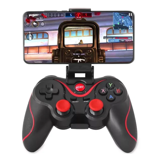 Mando Gamepad Bluetooth para Android y PC con Soporte para Móvil, Control Inalámbrico Preciso y Ergonómico Compatible con Tablets y Celulares hasta 6.5"