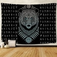 thumbnail image 1 of Tapiz vikingo de 95 x 73 cm, tapices de oso vikingo, decoración vikinga nórdica para hombres, tapiz de runas psicodélicas de meditación misteriosa, tapices para colgar en la pared para decoración, 1 of 3