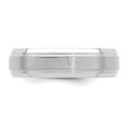 thumbnail image 4 of Auriga Fine Jewelry 14K White Gold 6mm Lightweight Line Edge Men's Wedding Band Size 11.5, 4 of 6