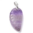 thumbnail image 3 of 10pcs Natural Amethyst Pendants Wing Platinum 29x15x6mm Hole: 4mm, 3 of 6