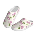 thumbnail image 2 of Balery Tulips Flowers Pattern Women's Fuzzy Memory Foam Slippers Fluffy Winter House Shoes Indoor and Outdoor-37/38, 2 of 7