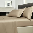 thumbnail image 4 of 100% Long Stape Cotton 4pc Sheets Set King Size 800TC Silky Sateen Smooth Soft Fitted Sheet Up to 16"(Desert,King), 4 of 9