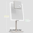 thumbnail image 5 of LUNA London ORBIT LED Vanity Mirror with Lights, 7X/1X Magnification, Dimmable & USB-C Rechargeable Tabletop Mirror (Soft Stone), 5 of 7