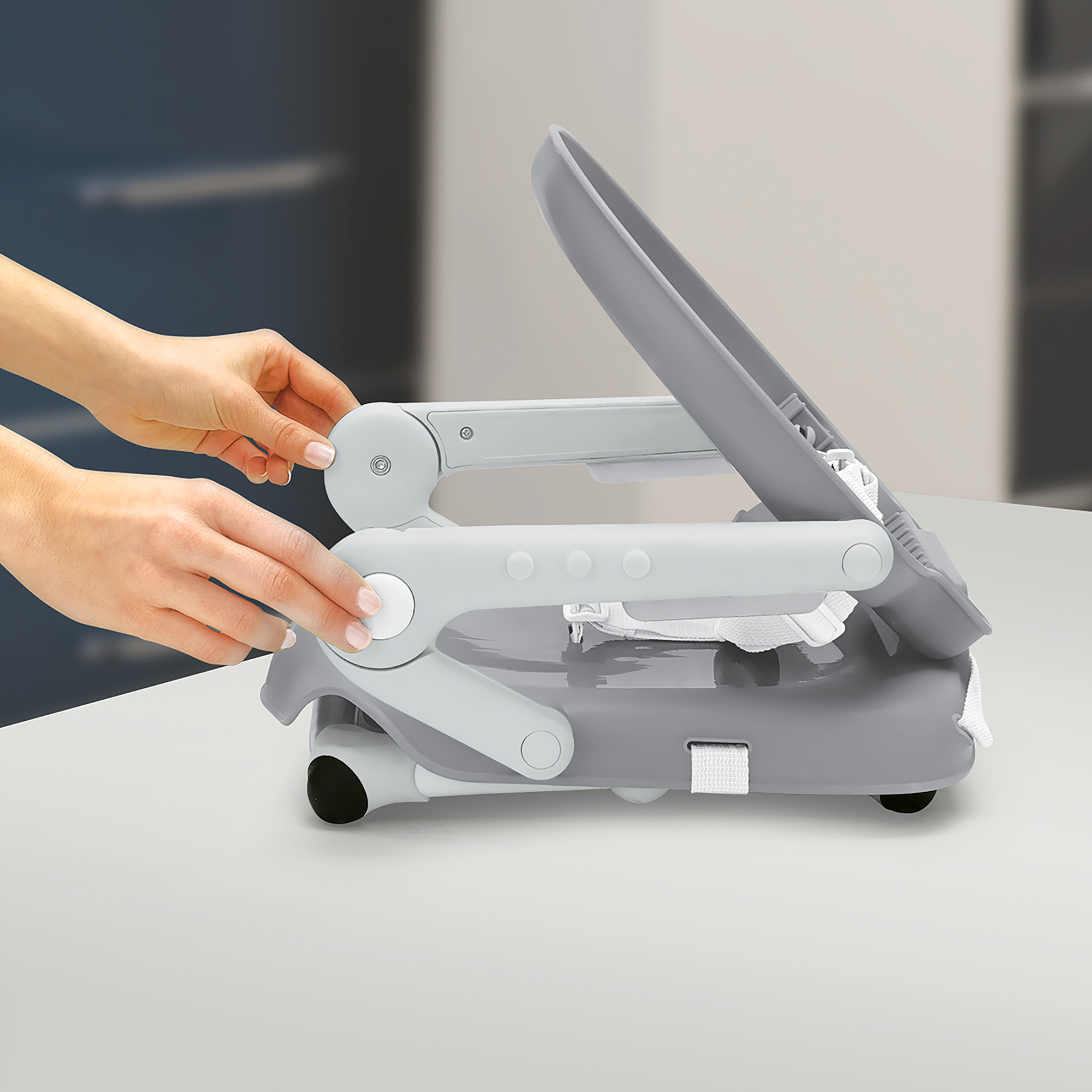 Chicco Pocket Snack Booster Seat for Babies and Toddlers with Removable Tray - Grey (Grey) - image 3 of 7