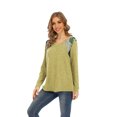 thumbnail image 1 of T-shirt Décontracté à Manches Longues Croisé Col Rond pour Femme, 1 of 8