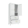 thumbnail image 5 of Kadyn 2 Door Armoire Wardrobe Closet with 2 Drawers, 70" Large Wardrobe Armoire with Gold Handle, Modern Wooden Armoire Storage with Hanging Rod for Bedroom, White, 5 of 13