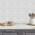 thumbnail image 3 of Azulejo de Pared Autoadhesivo SVNOOC 20x20cm Floral Plata 10 unidades, 3 of 7