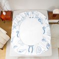 thumbnail image 4 of Manfei Seashell Bow Fitted Sheet Queen,Starfish Coastal Bedding,3 Pieces,1 Fitted Sheet and 2 Pillowcases, 4 of 6