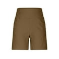 thumbnail image 3 of Womens Bermuda Long Shorts High Waist Stretch Knee Length Shorts Summer Walking Athletic Straight Pants Brown, 2XL, 3 of 7