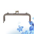 thumbnail image 4 of MasteelfCA Cadre de Sac à Main Carré Rétro en Fer 18cm Perles Décoratives Embossées pour Fleurs Baiser Serrure pour Fabrication de Sacs Bricolage Fait Main, 4 of 5