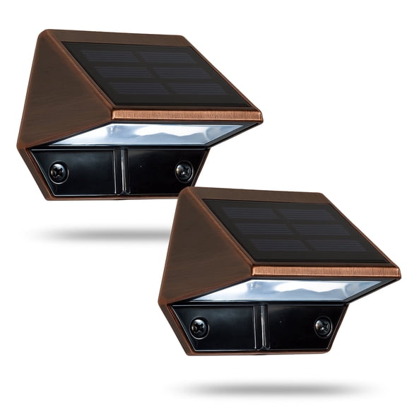 Classy Caps Copper Plated Solar Deck and Wall Light 2 Pack