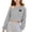 Gray, variant on Edvintorg Sweatshirts for Teen Girls One Shoulder Cropped Sweatshirt Solid Color Long Sleeve Casual Pullover Top Lightweight Little Girls Clothes Size 5-15