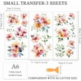 thumbnail image 2 of 3pcs/Set Watercolor Flower Rub on Transfers for Furniture and Crafts 6x12 Inch Flower Furniture Decals Decor Transfer Stickers with 1pc Scraper for Wood Furniture Decor Scrapbooking DIY Making, 2 of 9