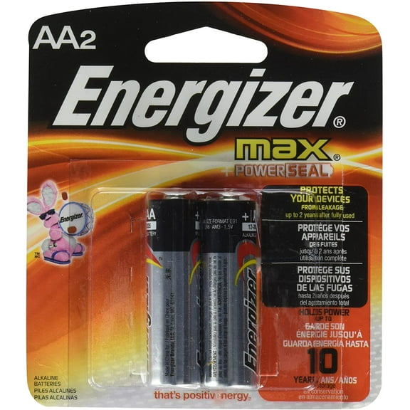 Energizer Alkaline Battery Size Aa Blister Pack 2