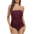 thumbnail image 5 of Firpearl Women's Bandeau One Piece Swimsuit Layered Ruffle Swimwear Flounce Bathing Suit, 5 of 7