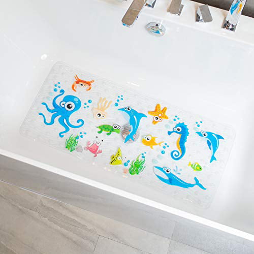 XL bathroom mat for baby anti-slip mould protection for children 90 x 40 cm non-slip bath mats BEEHOMEE Non-slip shower mats for children zoo . large bathroom mat 