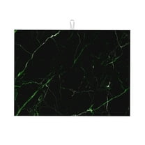 Honeii Black Marble Print Kitchen Drying Mat Coffee Bar Mat Hide Stain Coffee Maker Mat for Countertops Coffee Pot Dish Drying Mat