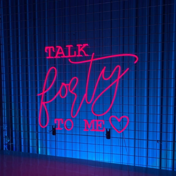 Handmadetneonsign Talk Forty To Me Neon Sign, Birthday Wall Art Decor, Bar Club Beer Party Wall Decor