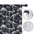 thumbnail image 4 of Black Cartoon Dinosaurs Skeletons Pattern Insulated Teens Curtains Set Of 2, Bedroom Essentials, Toddler Room Decor 42x63in(106x160cm), 4 of 5