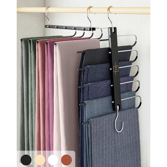 Perchas para pantalones MORALVE, paquete de 4, madera de haya, giro 360°