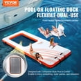 thumbnail image 2 of VEVOR Inflatable Floating Dock, 15x6.5FT Inflatable Dock Platform with 4*6FT Trampoline Mesh Pool, Non-Slip Floating Platform Water Mat with Portable Bag & Detachable Ladder for Pool Beach Relaxation, 2 of 9