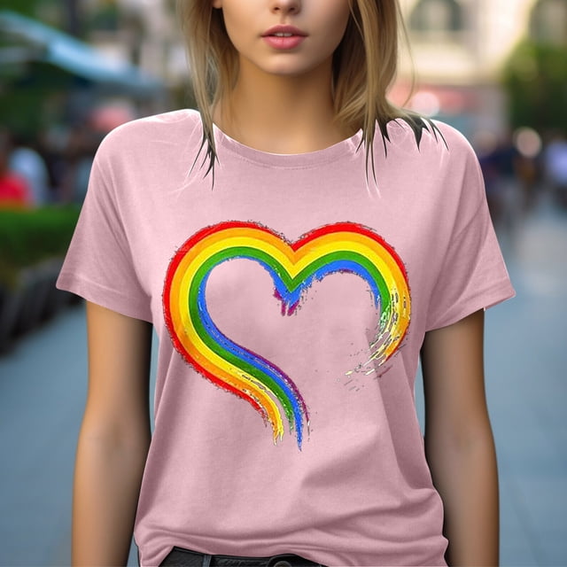 Fiudx Camisetas para Mujer Camiseta de Manga Corta Holgada con Cuello Redondo y Estampado Informal a La Moda para Mujer