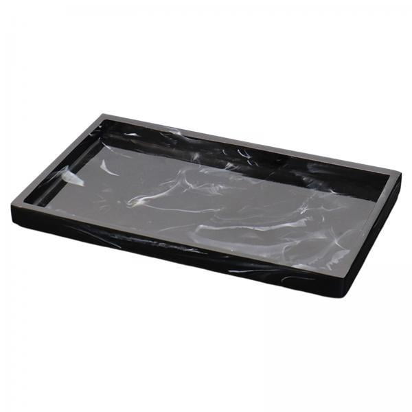 2x bandeja de bañera hecha de resina de mármol de imitación, encimera Rectangular para joyería, , jabón, toalla de Gloria Bandeja de resina para bañera