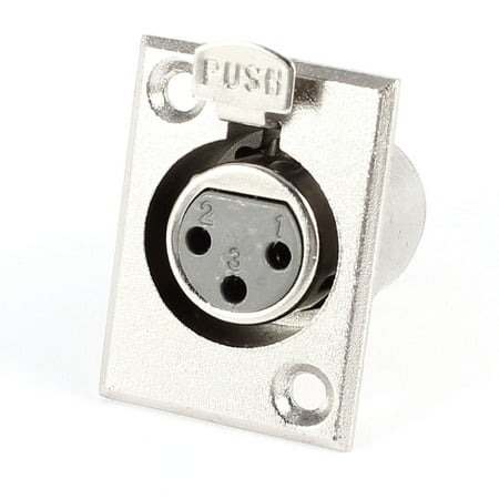 - Unique Bargains Push Locking XLR 3 Pin Female Audio Microphone Panel Mount Coupler