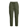 thumbnail image 4 of LVHAOGJOB Womens Cargo Pants Wide Leg with Pockets Pants Straight Leg Elastic Waist Athletic Trousers for Ladies, 4 of 6