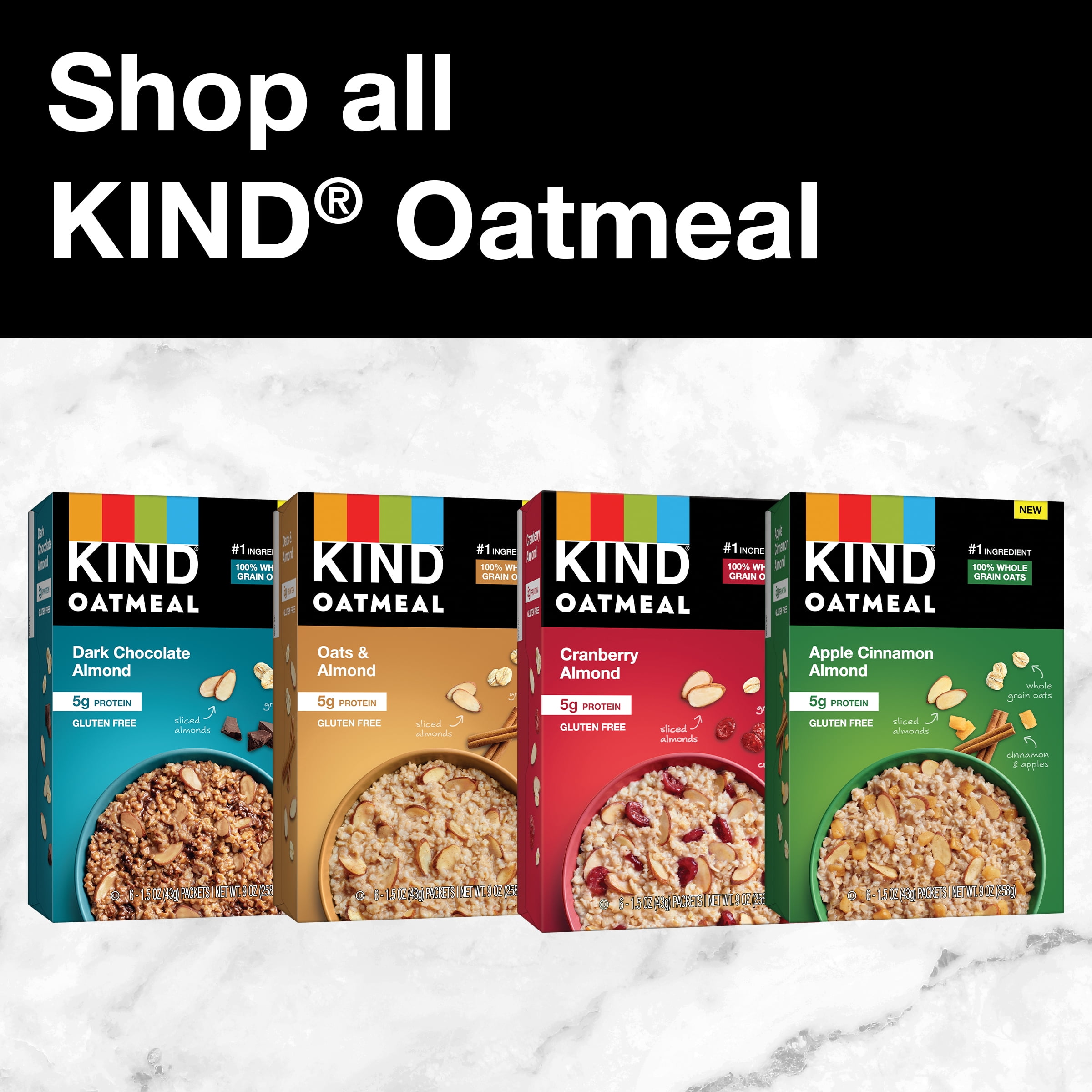 Kind Oatmeal, Oats & Almond, 1.5 oz Packets (6 Ct)