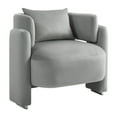 thumbnail image 2 of Velvet Accent Chair with Arms, Modern Single Sofa Chair with Pillows, Upholstered Armchair Lounge Chair with Padded Cushion for Living Room Bedroom Apartment, Gray, 2 of 7