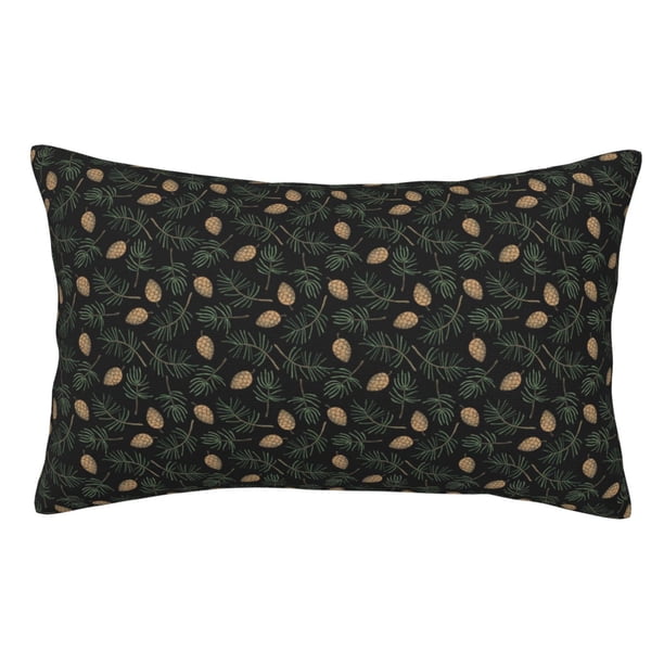 Fotbe Pine Cone Woodland Pattern Funda de Almohada Decorativa Estilo Occidental, Lujo en Algodón, Fundas para Almohadas King, Cojín Estampado para Decoración del Hogar-20"x30"