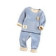 thumbnail image 1 of Qarigey Conjunto de ropa interior térmica para niños, invierno, clima frío, terciopelo, niños, calzoncillos largos, traje, capa base, manga Ropa interior Azul 90cm, 1 of 6