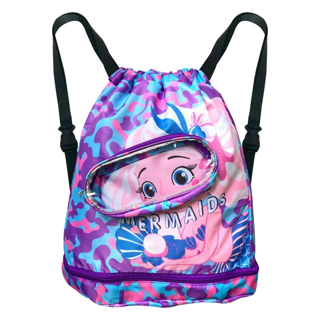 Mochila de playa de sirena, bolsa de natación para nadador, gimnasio, bolsas con cordón, mochila de yoga, traje de baño, mochila deportiva para mujeres, hombres, camping
