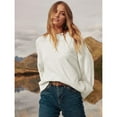 thumbnail image 6 of Women's Oversized Long Sleeve Fuzzy Knit Casual Chunky Pullover Sweater Fall Outfits Clothes White S, 6 of 9
