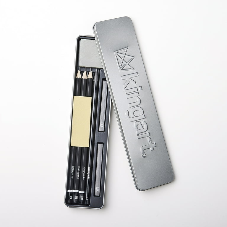 KINGART 9-Piece Sketching & Drawing Travel Set with Graphite