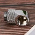 thumbnail image 2 of Miangastore 2pcs G1/4 Thread 90 Degree Brass Rotary Fitting Water Cooler Connector for Computer PC Water Cooling System Silver, 2 of 8